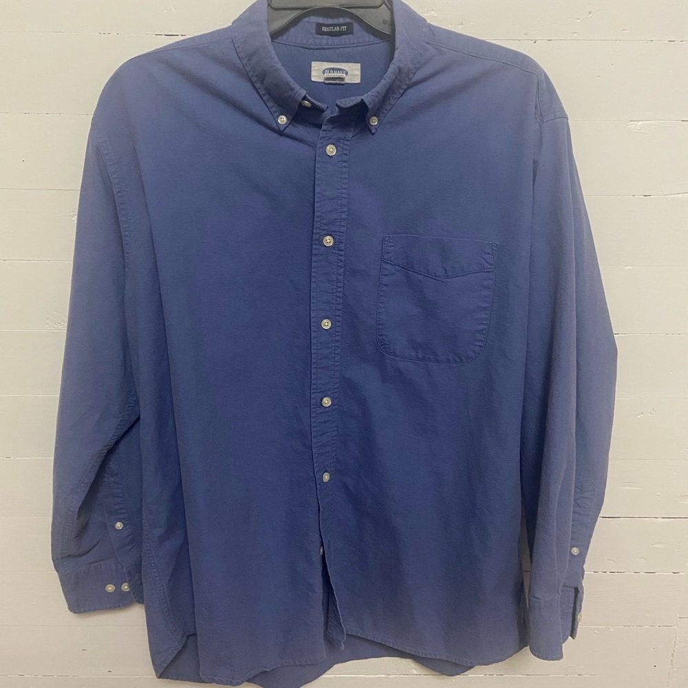 Old Navy Men's Casual Blue Button-Down Shirt